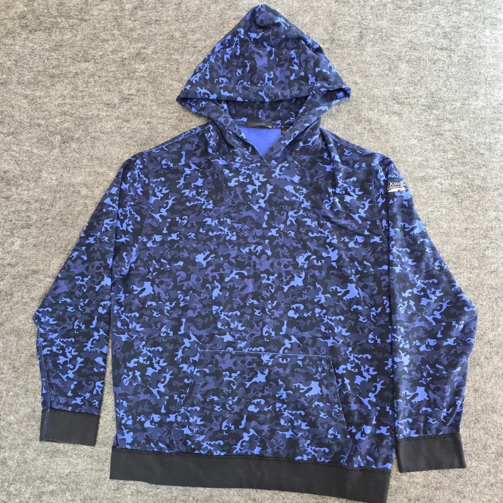 Greyson Gotham Maltese‎ Camo Hoodie Mens XXL Blue Pima Cotton Logo Sweatshirt